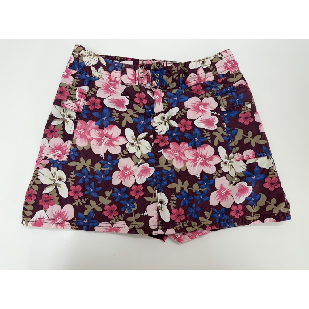 Cherokee Childrens Girls Skort Size XL 14/16 Pink Floral Hawaiian Cargo Y2K